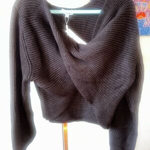 525 America Criss Cross Black Sweater - wear 2 ways